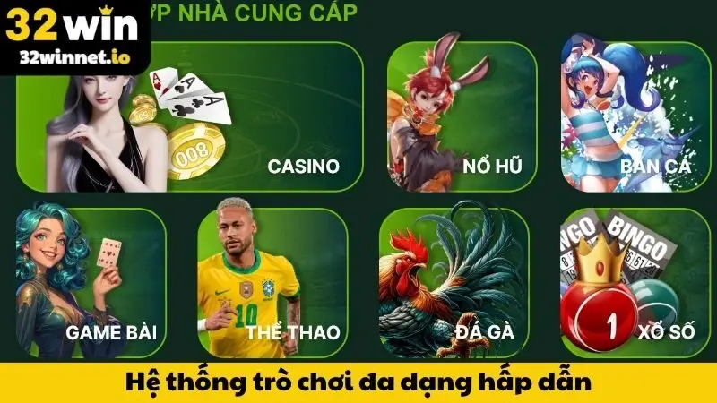Hệ thống trò chơi đa dạng, hấp dẫn, cập nhật mỗi ngày