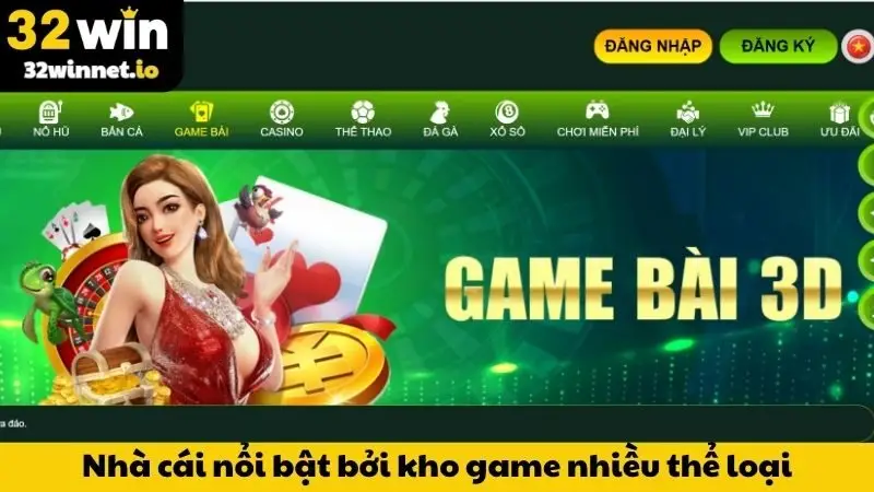 Nhà cái nổi bật bởi kho game nhiều thể loại